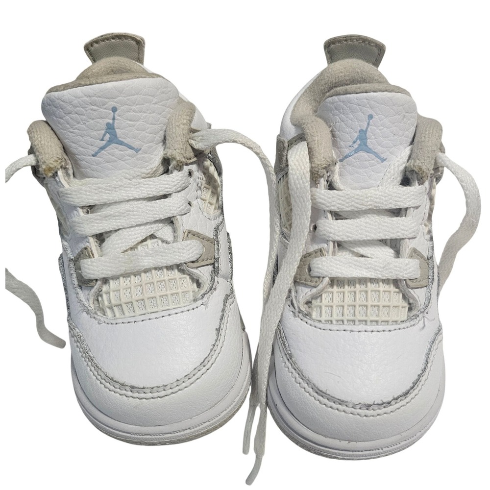 Jordan 4 Retro Linen 2017 Toddler Sneakers White Tan 705345-118 Size 4C
